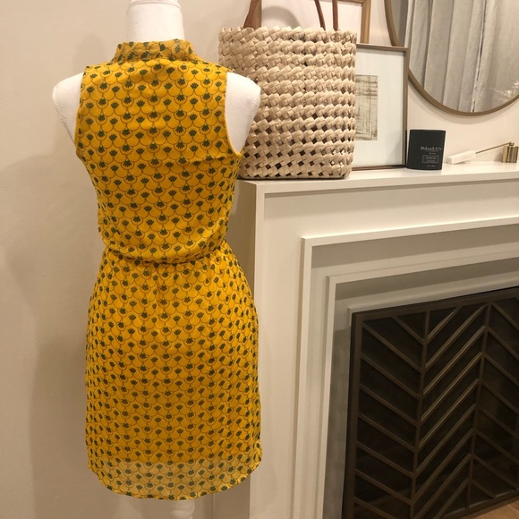 Xhilaration Sleeveless Tie Neck Dress in Mustard Yellow - Size XS - Picture 7 of 8
